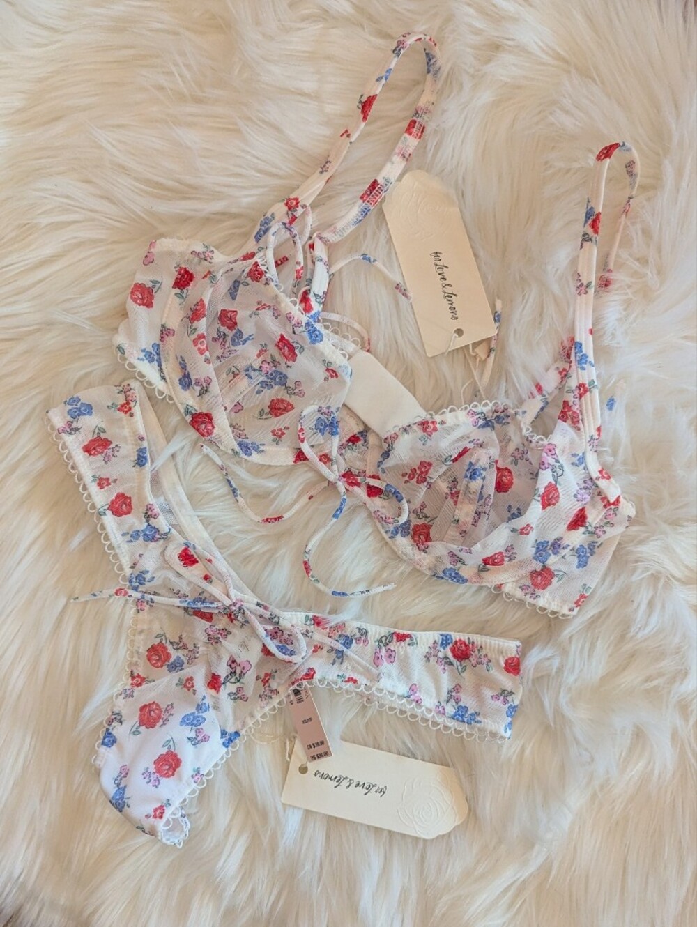 For Love And Lemons Lottie Bra And Lottie Thong XS NWT